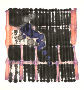 aus: Perlen am Wegesrand, japan.+deutsche Tusche auf Reispapier, Formate 25x25 cm, 2021