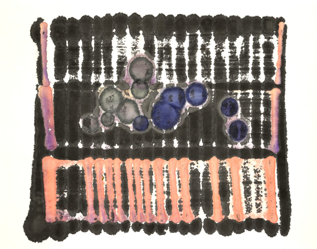 
aus: Perlen am Wegesrand, japan.+deutsche Tusche auf Reispapier, Formate 20x20 cm, 2021